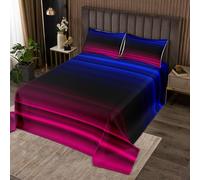 Homewish Couvre-Lit 260x240 Glitter,Dessus de Lit Art Abstrait,Couverture de Lit pour Filles Garçons Gradient Ombre 3D Impression Esthétique Moderne,Jetés de Lit Bleu Rose 2 Taies d'oreiller 51x75cm