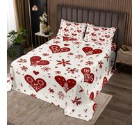 Homewish Couvre-Lit 260x240 Motif de Cœur Mignon,Dessus de Lit Cœur d'amour,Couverture de Lit Enfants Cartoon Love Geometric,Jetés de Lit Jour Saint Valentin avec 2 Taies d'oreiller 51x75cm