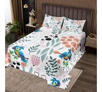 Homewish Dessus de Lit 260x240 Enfant Perroquet Kawaii, Couvre-Lit 2 Personnes Enfant Fille Oiseaux Tropicaux Perroquet, Couverture de Lit Mignonne, Jetés de Lit Imprimé Patte d'animaux