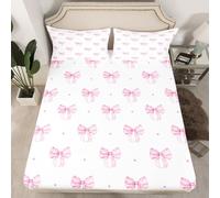 Homewish Drap Housse 135x200 Enfant Arc Rose,Drap-Housse Arc de Coquette Mignon pour Filles,Drap de Lit Mode Moderne Rose Clair,Housse de Matelas Princesse Fillette Esthétique 2 Taies d'oreiller