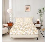 Homewish Drap Housse 135x200 Enfant Papillon Khaki,Drap-Housse Papillons Volants,Drap de Lit Enfants Teen Filles Easy Care Dreamy Princess Style,Housse de Matelas Art Chic 2 Taies d'oreiller 51x75cm