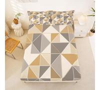 Homewish Drap Housse 90x190 1 Personne Carrés Patchwork Modernes