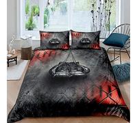 Homewish Ensemble De Housse De Couette pour Garçons avec Gants De Boxe, Housse De Couette pour Jeux De Sport pour Enfants Ensemble De Literie Géométrique en Diamant Gris Noir avec Fermeture Éclair M