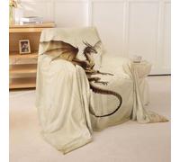 Homewish Housse de Canapé 231 x 340 cm Vintage Dragon | Plaid Canapé de Protection Dragon Occidental Couvre Canapé 1/2/3/4 Places Géométrique Magique Cercle Impression Salon Déco