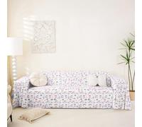 Homewish Housse de Canapé Bow Licorne, Protège Canapé Licorne Blanche, pour Chein, Salon Ruban d'arc de Coquette, Lavable en Machine 231 x 381 cm Chiens Chats Princesse Rose Bowknot Cœur Floral