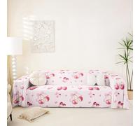 Homewish Housse de Canapé Cherry Bow Protège Canapé Fruits Mignons Arcs pour Chein, Salon Cœurs d'amour Roses Lavable en Machine 231 x 300 cm Princesse de Rêve