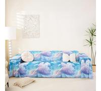 Homewish Housse de Canapé Ciel Bleu, Protège Canapé Nuages Bleus et Blancs, pour Chein, Salon Impression Cloud Abstraite, Lavable en Machine 180 x 380 cm Conception de Paysages