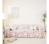 Homewish Housse de Canapé Oeufs de Pâques Arc-en-Ciel, Protège Canapé Filles Lapin de Pâques, pour Chein, Salon Fleurs de Printemps, Lavable en Machine 231 x 300 cm Animaux Dessins Animés