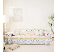 Homewish Housse de Canapé Papillon de Dessin Animé Doux Protège Canapé Papillons Volants pour Chein, Salon Cœur d'amour Coloré Lavable en Machine 180 x 380 cm Chat Fille