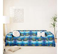 Homewish Housse de Canapé Tortue de Mer Protège Canapé Décor Océan Bleu pour Chein, Salon Animaux Marins Côtiers Lavable en Machine 231 x 300 cm Monde sous-Marin Chat