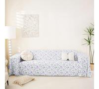 Homewish Housse de Canapé Violet Floral Protège Canapé Feuilles de Fleurs de Dessins Animés pour Chein, Salon Jardin Faune Lavable en Machine 180 x 259 cm Fleur Sauvage