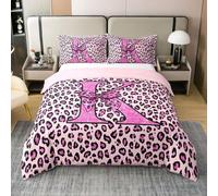Homewish Housse de Couette 140x200 Coton Lettre K Léopard