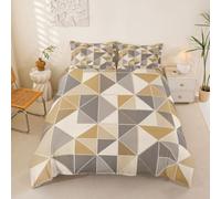 Homewish Housse de Couette 200x200 Enfant Carrés Patchwork Modernes