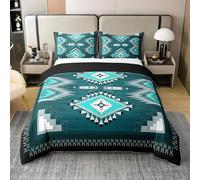 Homewish Housse de Couette 200x200 Enfant Coton Garçons Décor Occidental,Parure de Lit Adolescents Aztèques Bohèmes,Couvre Lit Exotique du Sud-Ouest Garçons Adultes Femmes Rustique Ferme