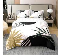 Homewish Housse de Couette 240 x 260 Enfant Coton Bohème Rose Noir,Parure de Lit Enfants Adolescents Adultes Géométrique Abstraite,Sets de Housses de Couettes Esthétique Minimaliste Rétro Mi-Siècle