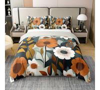 Homewish Housse de Couette 240 x 260 Enfant Coton Boho Sud-Ouest Ferme,Parure de Lit Abstrait Floral & Feuilles,Couvre Lit Femmes Adultes Hommes Chic Vintage Botanique Style Victorien Artistique