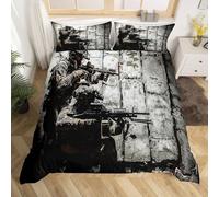 Homewish Housse De Couette Arme De Soldat Housse De Couette pour Jeunes Ados sous Mission Ensemble De Literie Fusil De L'Armée Couvre-Lit sur Le Thème Militaire L Décoration De Chambre Camouflage