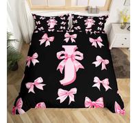 Homewish Housse de Couette Enfant 240 x 260 Bouc de Coquette Mignon, Parure de Lit Bouc Rose, Sets de Housses de Couettes Lettre Initiale J, Couvre Lit Monogrammé Personnalisé,Rose Noir