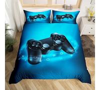 Homewish Housse de Couette pour Jeux pour Enfants,Ensemble de literie pour Manette de Jeu pour Taille 240 x 260,Housse Couette pour Joueur Moderne pour garçons Filles,décor de Chambre à Coucher,Bleu