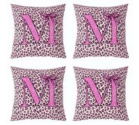 Homewish Lot de 2 Decorative Housse de Coussin 45x45 Lettre Initiale M