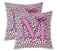 Homewish Lot de 2 Decorative Housse de Coussin 60x60 Lettre Initiale M