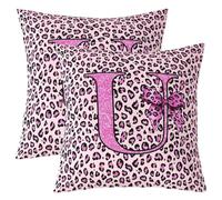 Homewish Lot de 2 Decorative Housse de Coussin 60x60 Lettre Initiale U