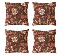 Homewish Lot de 2 Housse Coussin Canape 50x50 Cactus | Décoratif Taie Oreiller Chapeau de Vache-Garçon Bottes de Vache-Garçon Housse d'oreiller Plaid Balle -
