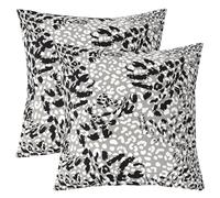 Homewish Lot de 2 Housse de Coussin 40x40 Impression de Léopard, Taie d'oreiller Gépard Africain, Housse d'oreiller Ferme Rustique, Taie Oreiller Texture de Peau Animale