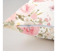 Homewish Lot de 2 Housse de Coussin 40x40 Princesse Lettre Initiale R, Taie d'oreiller Jardin de Fées Rêveux, Housse d'oreiller Mignon Rose Floral, Taie Oreiller Papillons Romantiques Roses