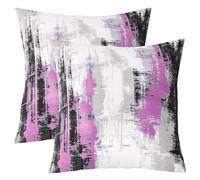 Homewish Lot de 2 Housse de Coussin 40x40 Rose Noir Abstract,Taie d'oreiller Modern Art,Housse d'oreiller Adults Adolescents Femmes Géométrique Painting,Taie Oreiller Minimalists Fashion
