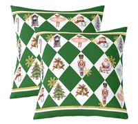 Homewish Lot de 2 Housse de Coussin 45x45 Cache-Noix, Taie d'oreiller Noël Princesse Africaine, Housse d'oreiller Joyeux Fêtes Fête, Taie Oreiller Arbre de Noël
