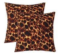 Homewish Lot de 2 Housse de Coussin 45x45 imprimé écaille de Tortue Taie d'oreiller Carapace de Tortue Housse d'oreiller Tortue dorée Taie Oreiller Imprimé Animal Léopard