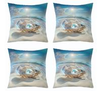 Homewish Lot de 2 Housse de Coussin 50x50 Pearl Coquillage