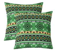 Homewish Lot de 2 Housse de Coussin 60x60 Aztec Bohème Taie d'oreiller Aztec Western Vert Housse d'oreiller Géométrique Tribal Natif du Sud-Ouest Taie Oreiller Tribu Ethnique Boho