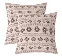 Homewish Lot de 2 Housse de Coussin 60x60 Aztèques du Sud-Ouest,Taie d'oreiller Boho Occidental,Housse d'oreiller Toddler Garçons Navajo,Taie Oreiller Modèle Tribal Géométrique Ethnique Rose