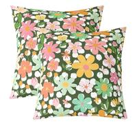 Homewish Lot de 2 Housse de Coussin 60x60 Bon Boho Floral, Taie d'oreiller Dark Spring Country Kawaii, Housse d'oreiller Tout-Petit Garçons Mignon Jardin de Fleurs Rustiques, Taie Oreiller Esthétique