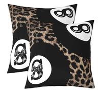 Homewish Lot de 2 Housse de Coussin 60x60 Boule 8 Chanceuse Léopard Taie d'oreiller Nœud Initiale S Preppy Housse d'oreiller Imprimé Guépard Safari Africain Taie Oreiller Esthétique Tendance Y2K Funky