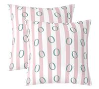 Homewish Lot de 2 Housse de Coussin 60x60 Rayé Y2K Filles