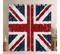 Homewish Lot de 2 Rideau Occultant 117x183cm Union Jack Vintage