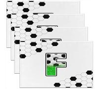 Homewish Lot de 4 Sets de Table Le Football,Tapis de Table 45x30cm F Initial Monogrammé,Sets de Table Lavable Amateurs de Football,Tapis de Table Enfants Garçons Filles Adultes Ballon Sports