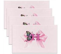 Homewish Lot de 4 Sets de Table Lettre H,Tapis de Table 45x30cm Bowknot,Sets de Table Lavable Enfants Filles Femmes Rose Ruban Arc Papillon Ailes Mignon,Tapis de Table Antennes Fille Coquette Kawaii