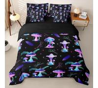Homewish Parure de Lit 7 Pièces 200x200 Polyester Champignon Mignon