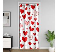 Homewish Rideau de Porte Amour Rouge,Rideau Occultant Cœurs d'amour,Rideaux de Placard Saint-Valentin Lui/Elle,Rideaux Occultant Cœur Imprimé 106 x 203 cm