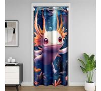 Homewish Rideau de Porte Axolotl de Dessin Animé,Rideau Occultant Axolotl de L'Océan,Rideaux de Placard Animal de Salamandre Mignon Garçons Filles de La Vie Marine du Monde sous-Marin 132 x 203 cm