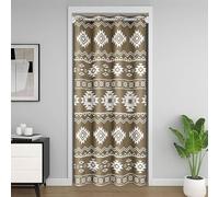 Homewish Rideau de Porte Aztèques du Sud-Ouest,Rideau Occultant Boho Occidental,Rideaux de Placard Enfants Navajo,Rideaux Occultant Modèle Tribal Géométrique Ethnique Brun 132 x 203 cm