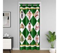 Homewish Rideau de Porte Cache-Noix, Rideau Occultant Noël Princesse Africaine, Rideaux de Placard Joyeux Fêtes Fête, Rideaux Occultant Arbre de Noël 132 x 203 cm