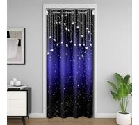 Homewish Rideau de Porte Glitter Moderne,Rideau Occultant Gradient Bleu Violet,Rideaux de Placard Abstract Ombre Enfants Garçons Filles Adultes Lignes Rayées Géométriques 106 x 203 cm