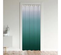 Homewish Rideau de Porte Interieur Blanc Sarcelle, Rideau de Placard Vert Ombre, Rideau Occultant Vert Blanc Dégradé, Rideau de Porte Vert Art Abstrait Moderne Ferme, 1 Panneau 86x203 cm