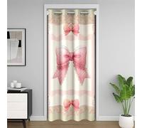 Homewish Rideau de Porte Mignon Arc Rose,Rideau Occultant Kawaii Bowknot,Rideaux de Placard Style Princesse Rêveuse,Rideaux Occultant Enfants Femmes Filles Filles Mignons Arcs Rose Floral 86 x 203 cm