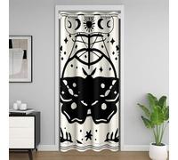 Homewish Rideau de Porte Moth Gothique, Rideau Occultant Moth d'halloween, Rideaux de Placard Goth, Rideaux Occultant Soleil et Lune, 106 x 203 cmTerror Halloween Décor